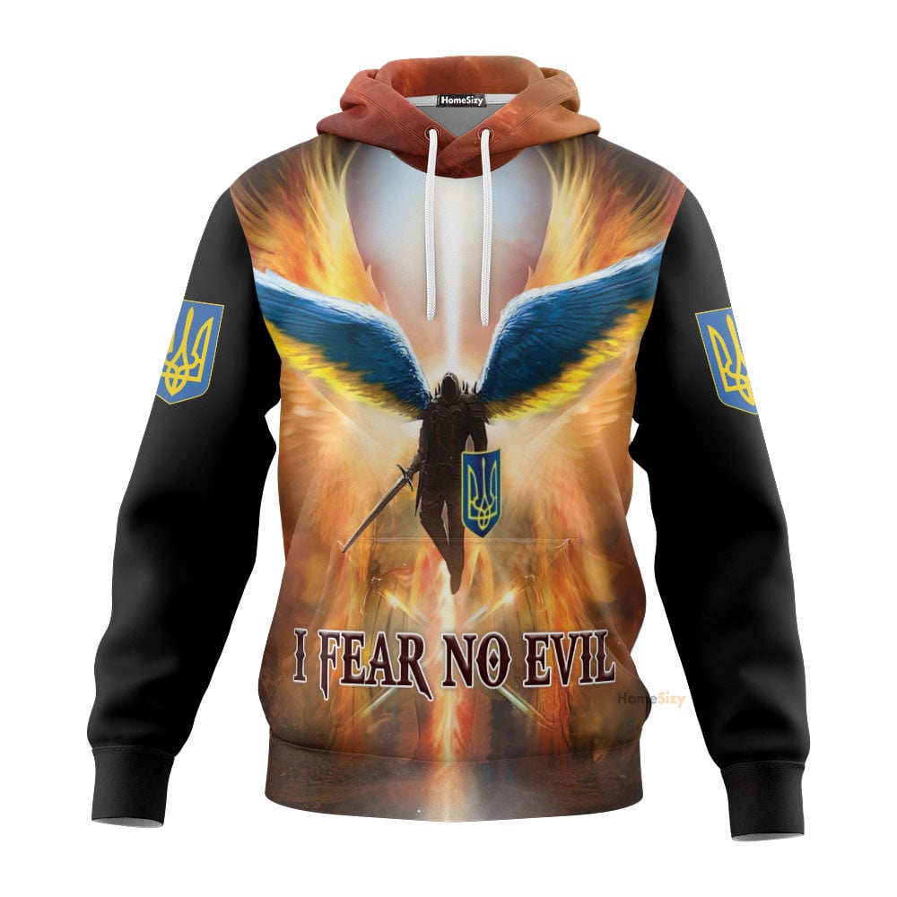 I Fear No Evil Ukraine Hoodie Mens Proud Of Ukrainian Stand With Ukraine Clothing Qt308694