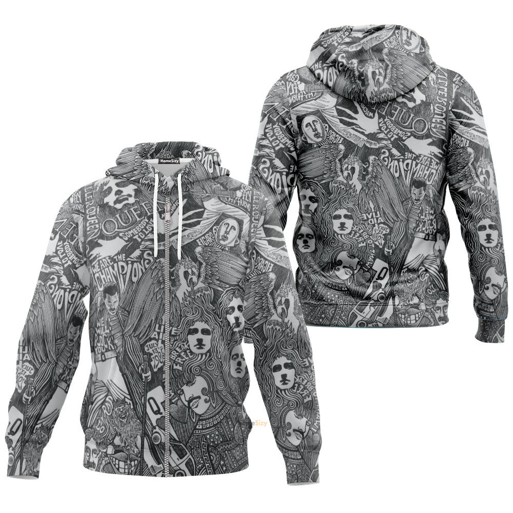 Queen Album Art Custom Hoodie Qt308926 - Image 2