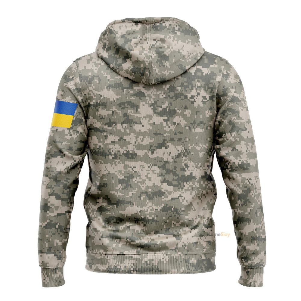 Ukraine Army Camouflage Zip Up Hoodie Support Ukrainian Army Ukrainian Flag Clothing Hoodie Qt205249Hf - Image 2