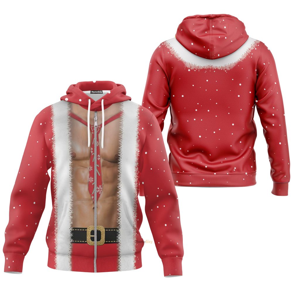 Male Santa Body Christmas - Cosplay Costume 3D Hoodie Qt212152 - Image 2