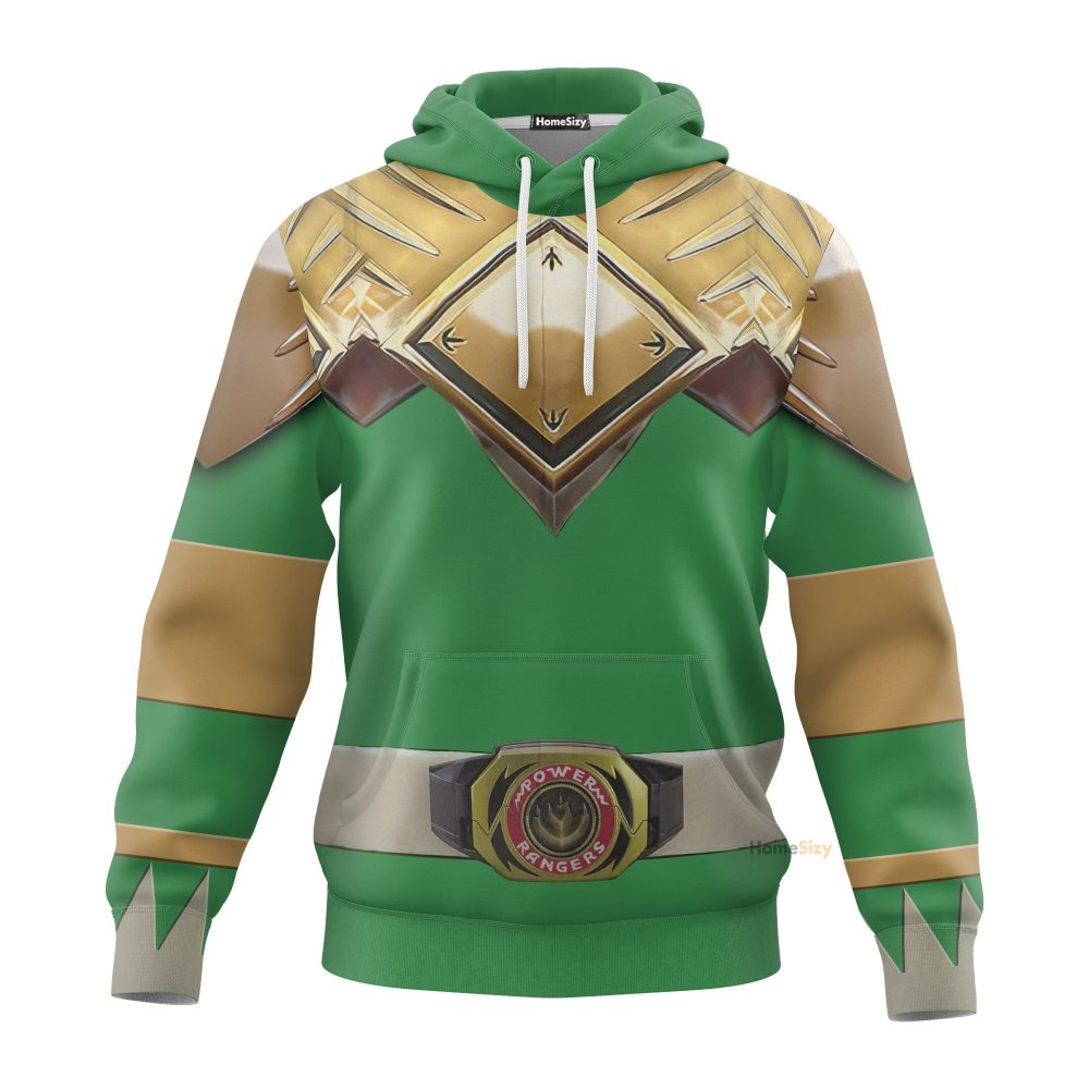 Green Mighty Morphin Power Rangers V5 - Cosplay Costume 3D Hoodie Qt209539