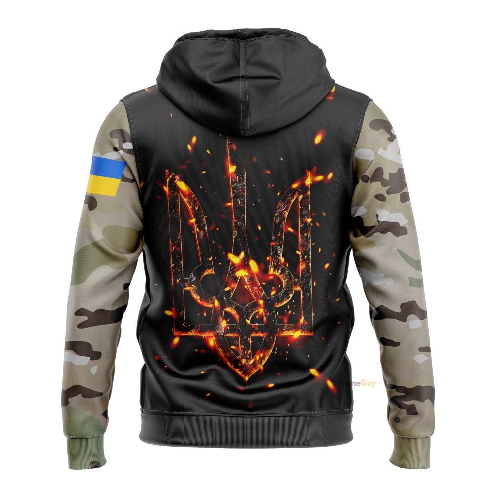 Slava Ukraini Ukraine Flag Hoodie Trident Ukraine Camouflage Clothing Qt206182Hf - Image 2