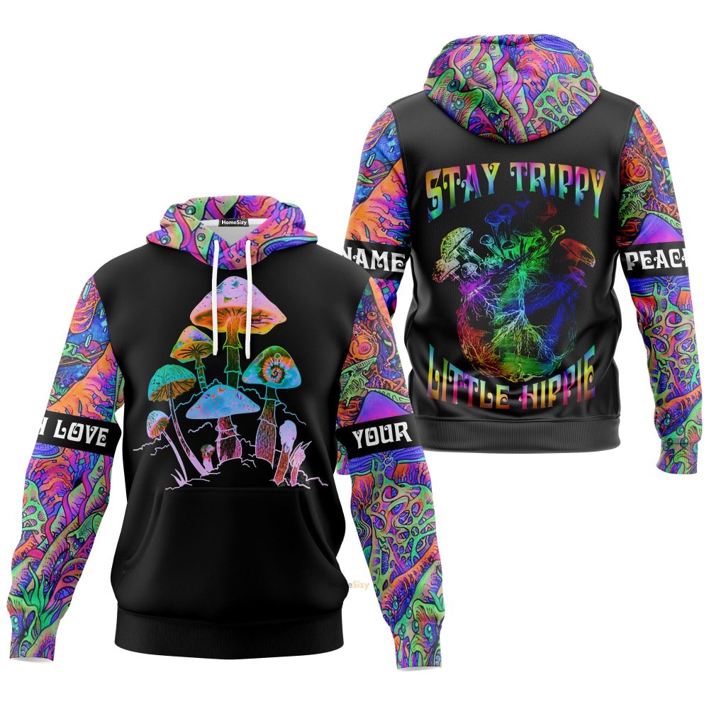 Personalized Custom Name Stay Trippy Little Hippie 3D Hoodie Qt209549Hf - Image 3