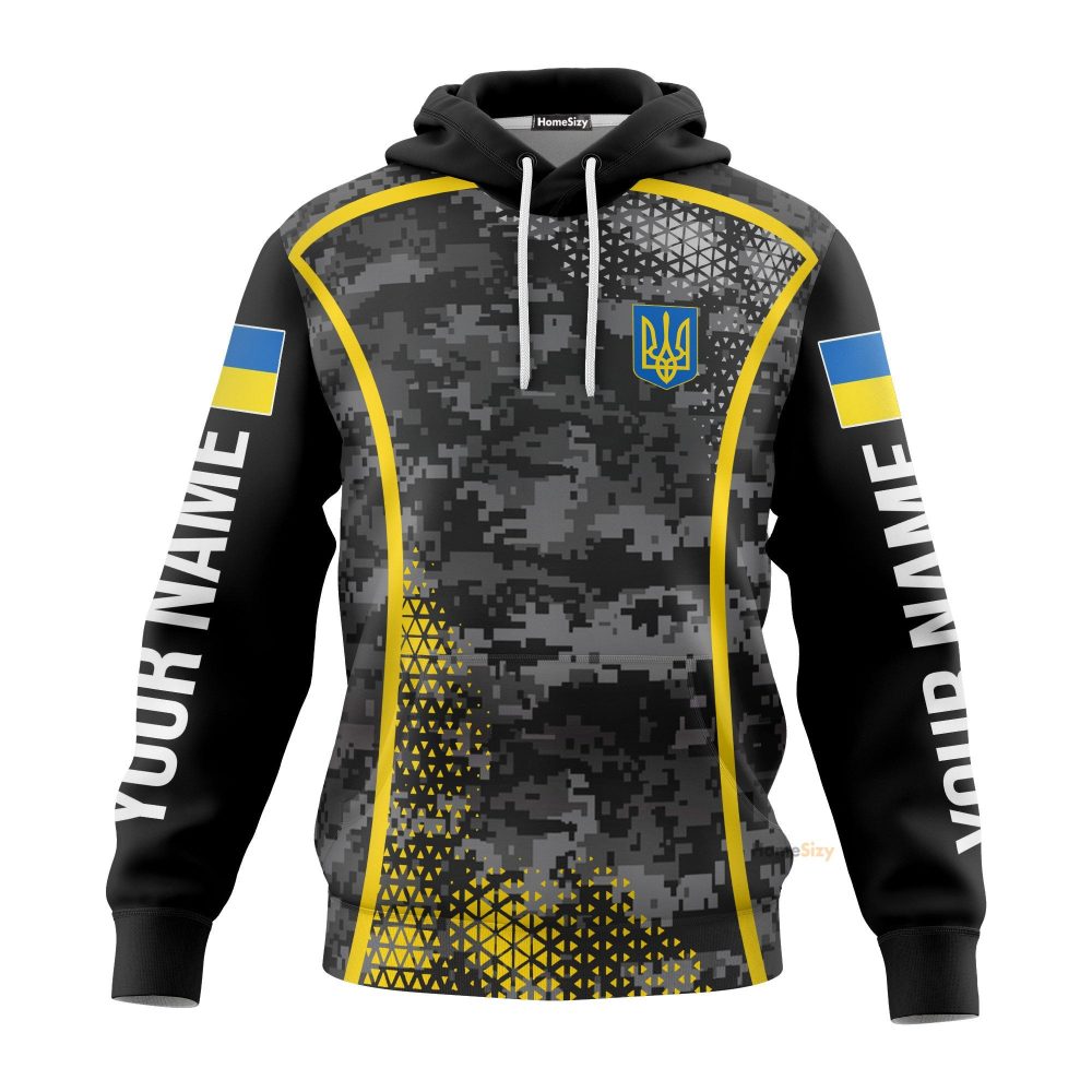 Personalized Custom Name Ukraine Hoodie Honor Ukrainian Flag Clothing Support Ukraine Qt211580Hf