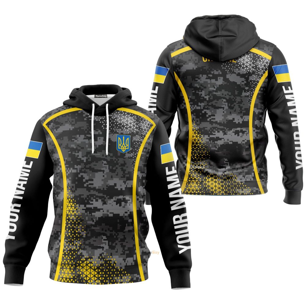 Personalized Custom Name Ukraine Hoodie Honor Ukrainian Flag Clothing Support Ukraine Qt211580Hf - Image 3