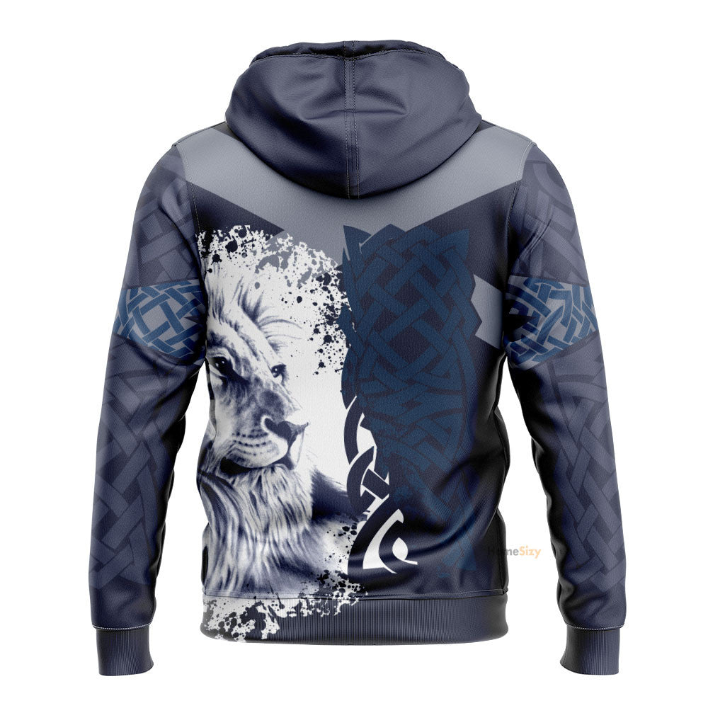 Qt204301 Scotland Lion King 3D Unisex 1 Fleece Zip Hoodie - Image 2
