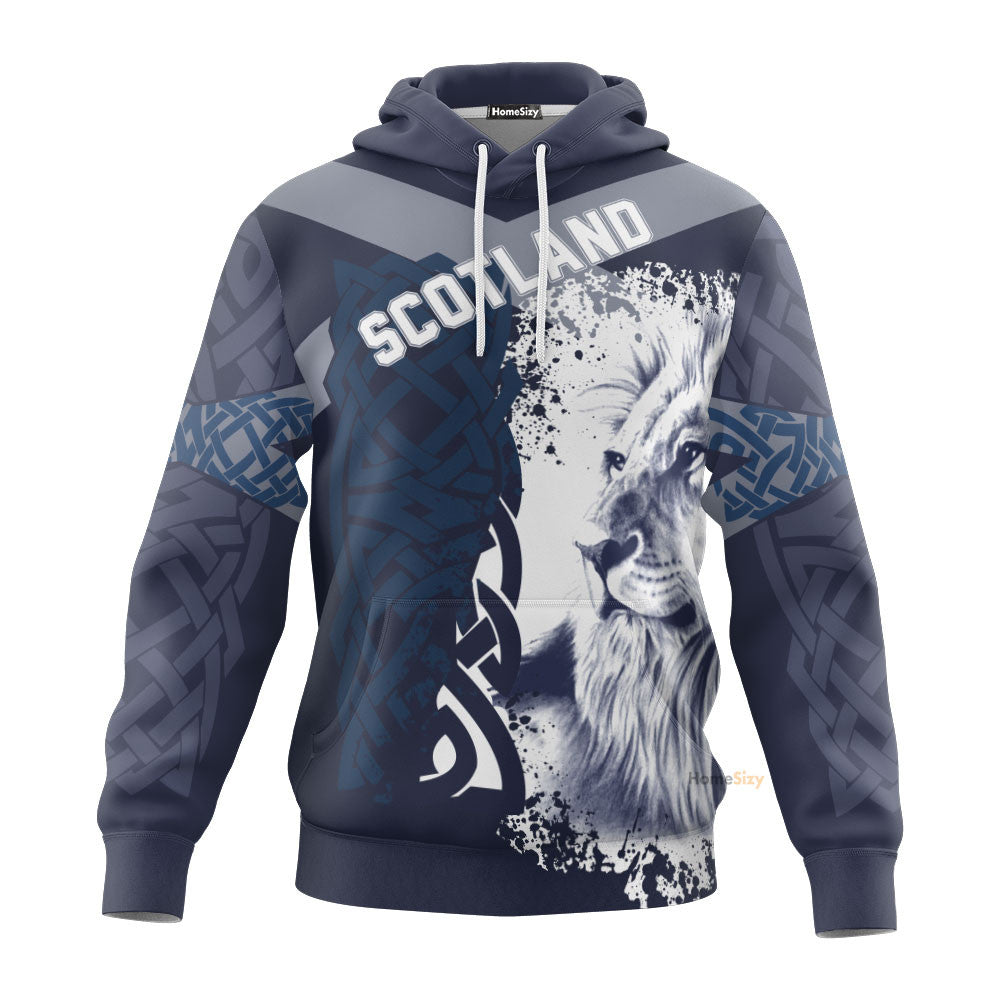 Qt204301 Scotland Lion King 3D Unisex 1 Fleece Zip Hoodie