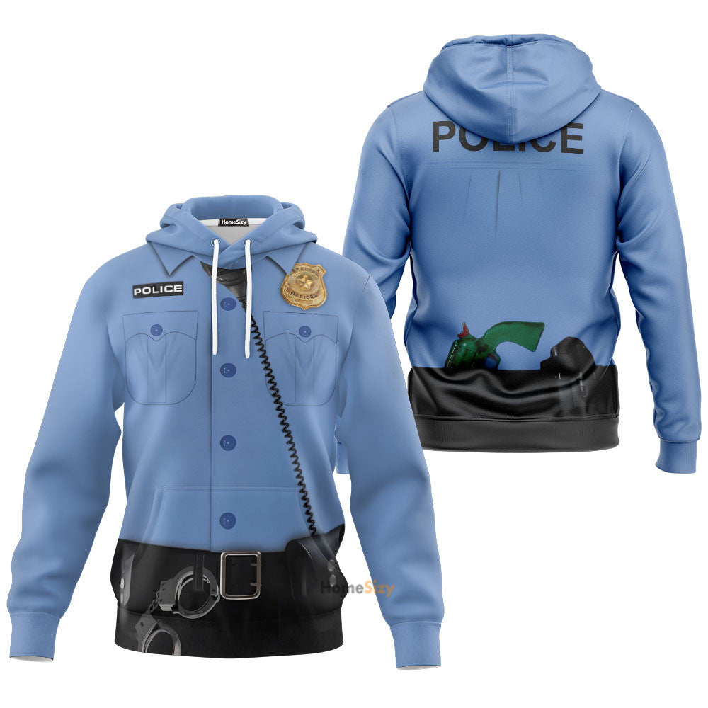 Police Custom Cosplay Costume T-Shirt - Hoodies Qt208657Hf - Image 3