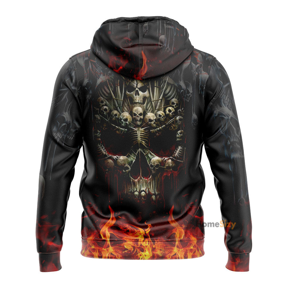 Hell Fire Horror Skull 3D Printed Hoodie Qt211366Hf - Image 2