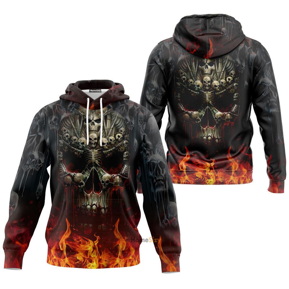 Hell Fire Horror Skull 3D Printed Hoodie Qt211366Hf - Image 3