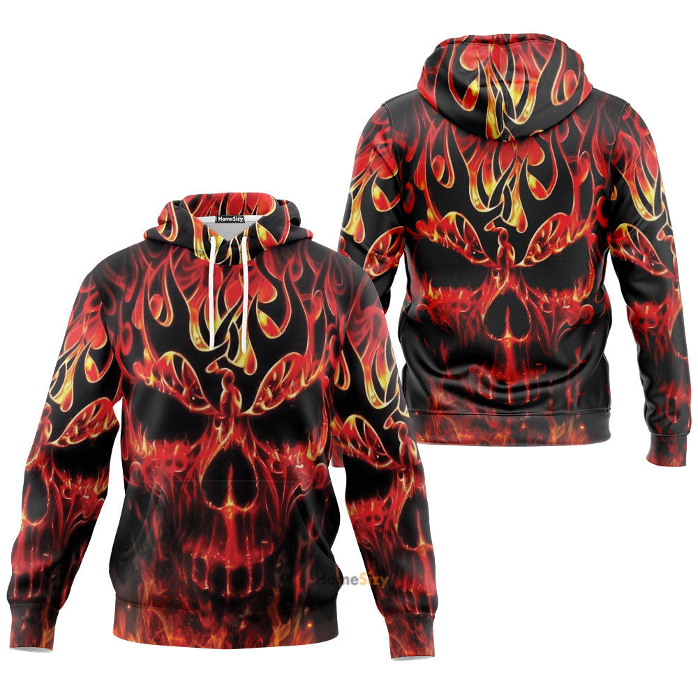 King Fire Skull 3D Printed Hoodie Qt304236Tf - Image 3