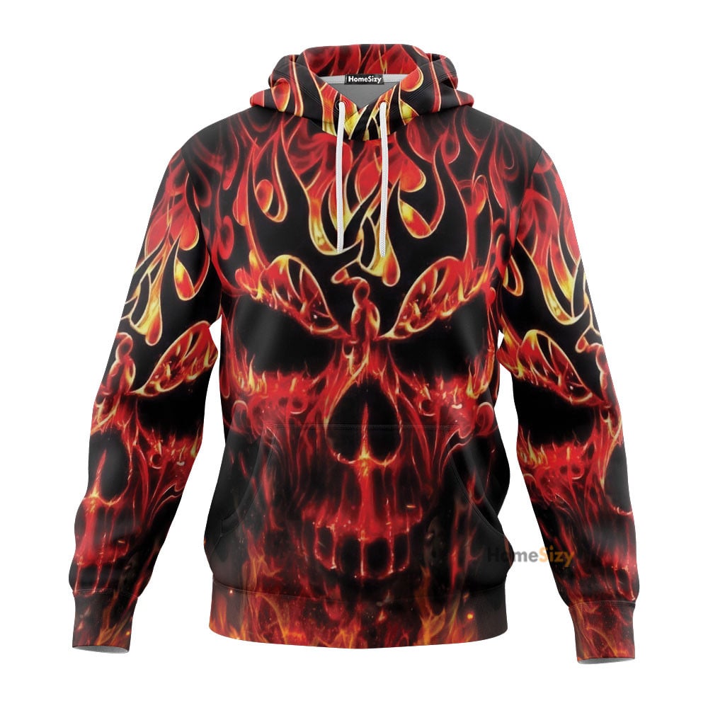 King Fire Skull 3D Printed Hoodie Qt304236Tf