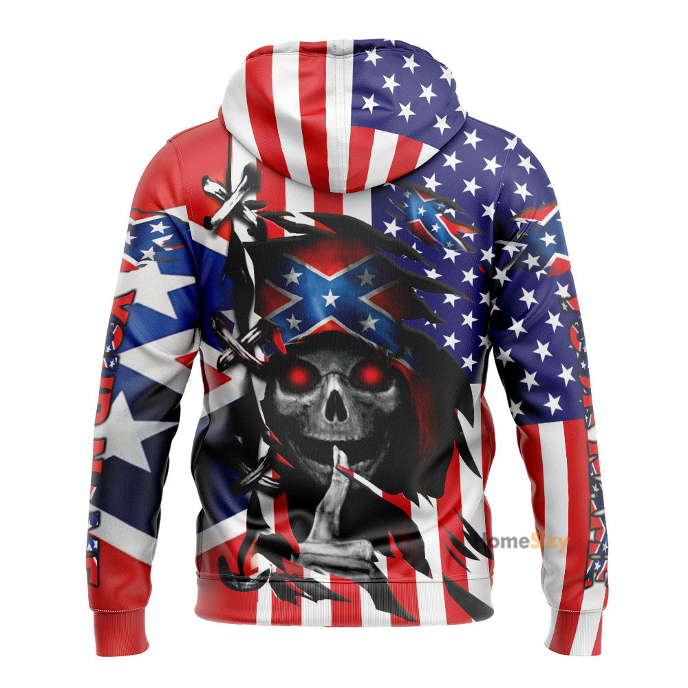 Personalized Custom Name Csa Flag Shh Patriotic Skull 3D Printed Hoodie Qt303159Hf - Image 2