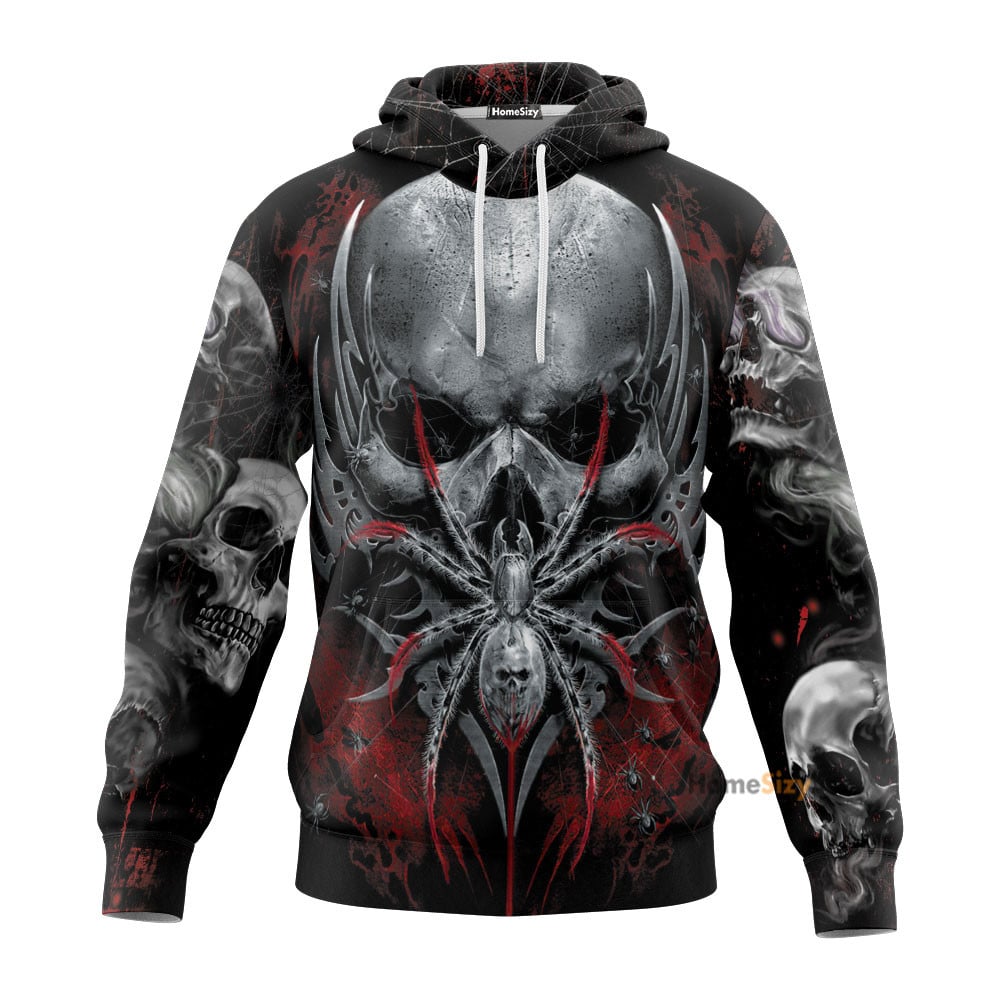 Metal Spider Skull 3D Printed Hoodie Qt206017Hf