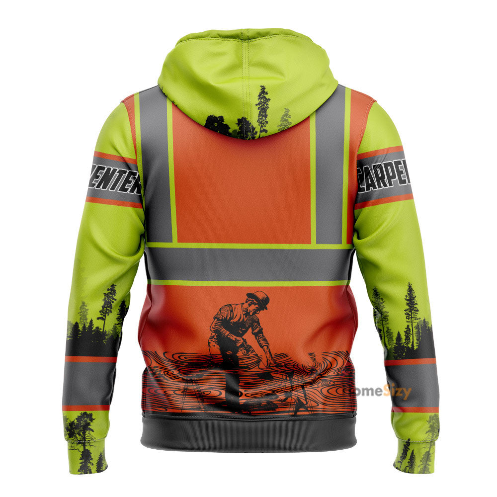 Personalized Custom Name Carpenter All Over Hoodie 3D Safety Qt301170Hg - Image 2