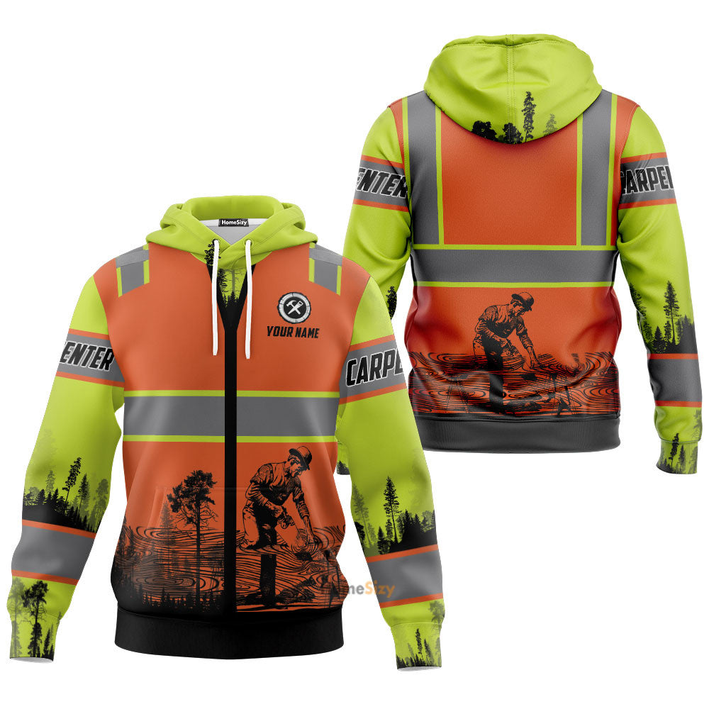 Personalized Custom Name Carpenter All Over Hoodie 3D Safety Qt301170Hg - Image 3
