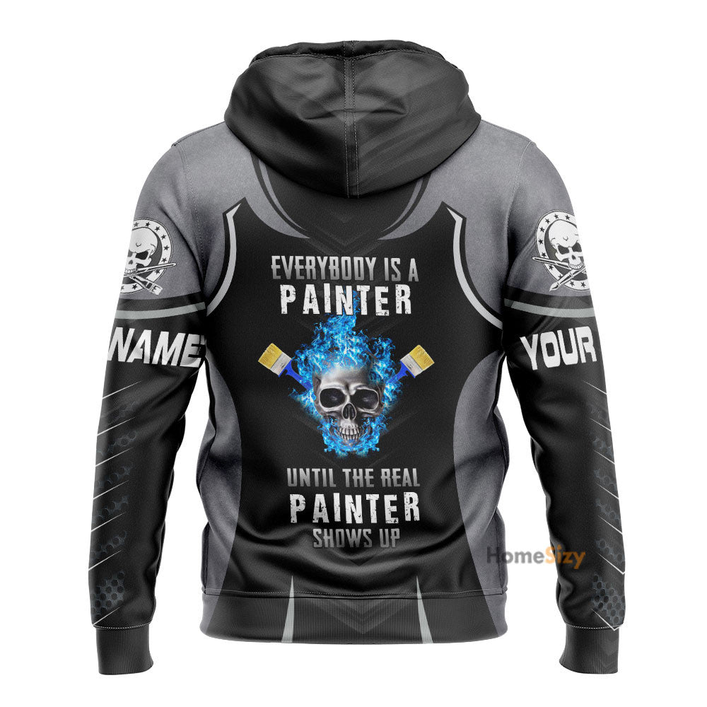 Personalized Custom Name Painter All Over Hoodie 3D Metal Pattern Qt207220Hf - Image 2