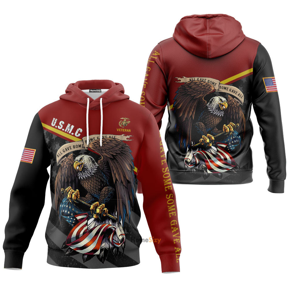 Premium Unique Us Marines Veteran All Over Hoodie Qt211241 - Image 3