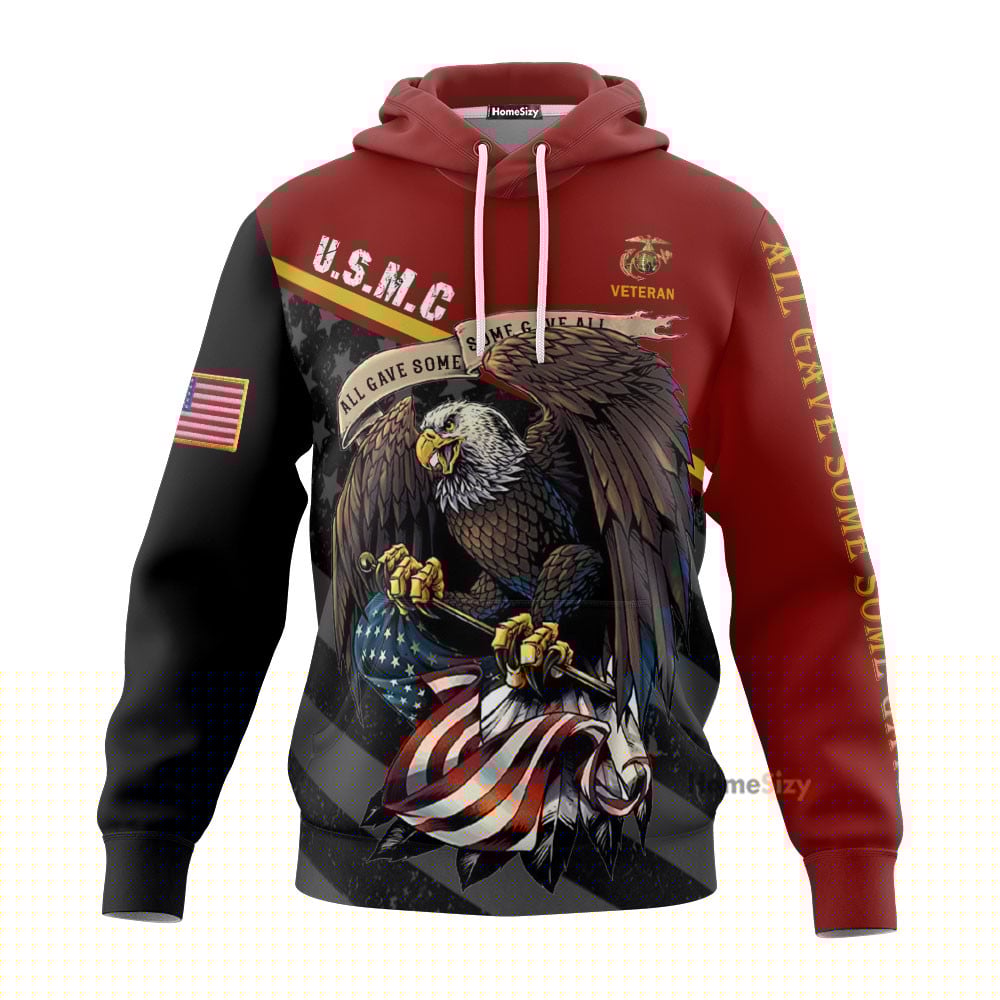 Premium Unique Us Marines Veteran All Over Hoodie Qt211241