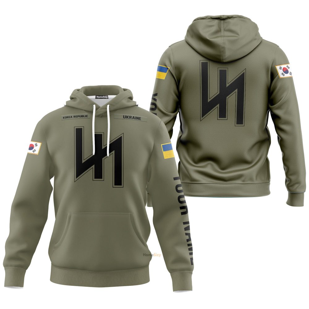 Personalized Custom Name Korea Republic Ukraine Flag Hoodie Qt308402 - Image 3