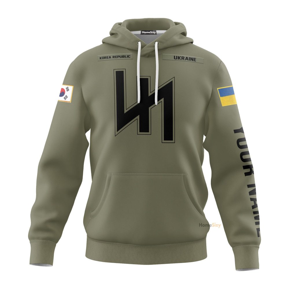 Personalized Custom Name Korea Republic Ukraine Flag Hoodie Qt308402