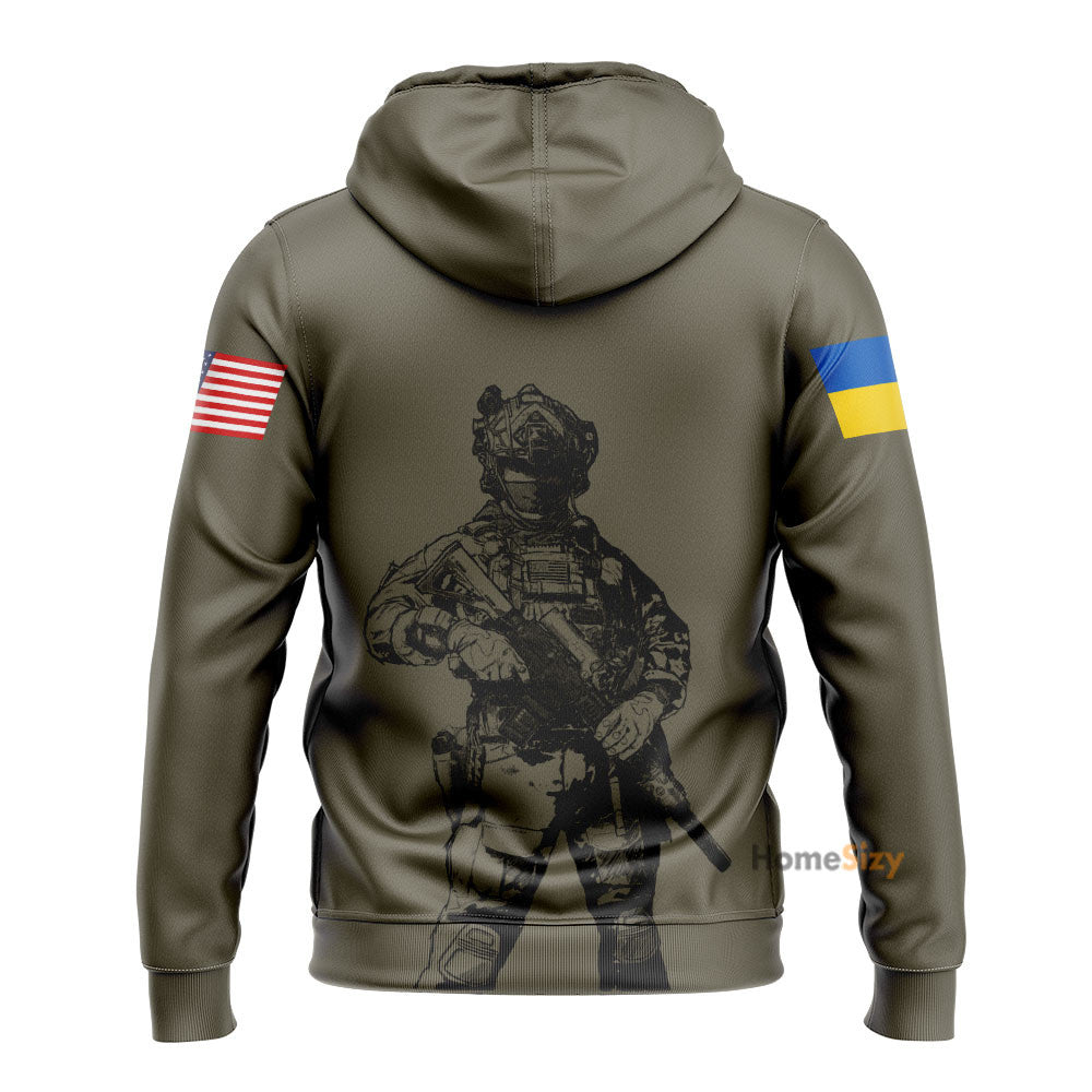Personalized Custom Name Usa Stands With Ukraine Slava Ukraini Zipper Hoodie Protest War Merch Qt210295Hf - Image 2