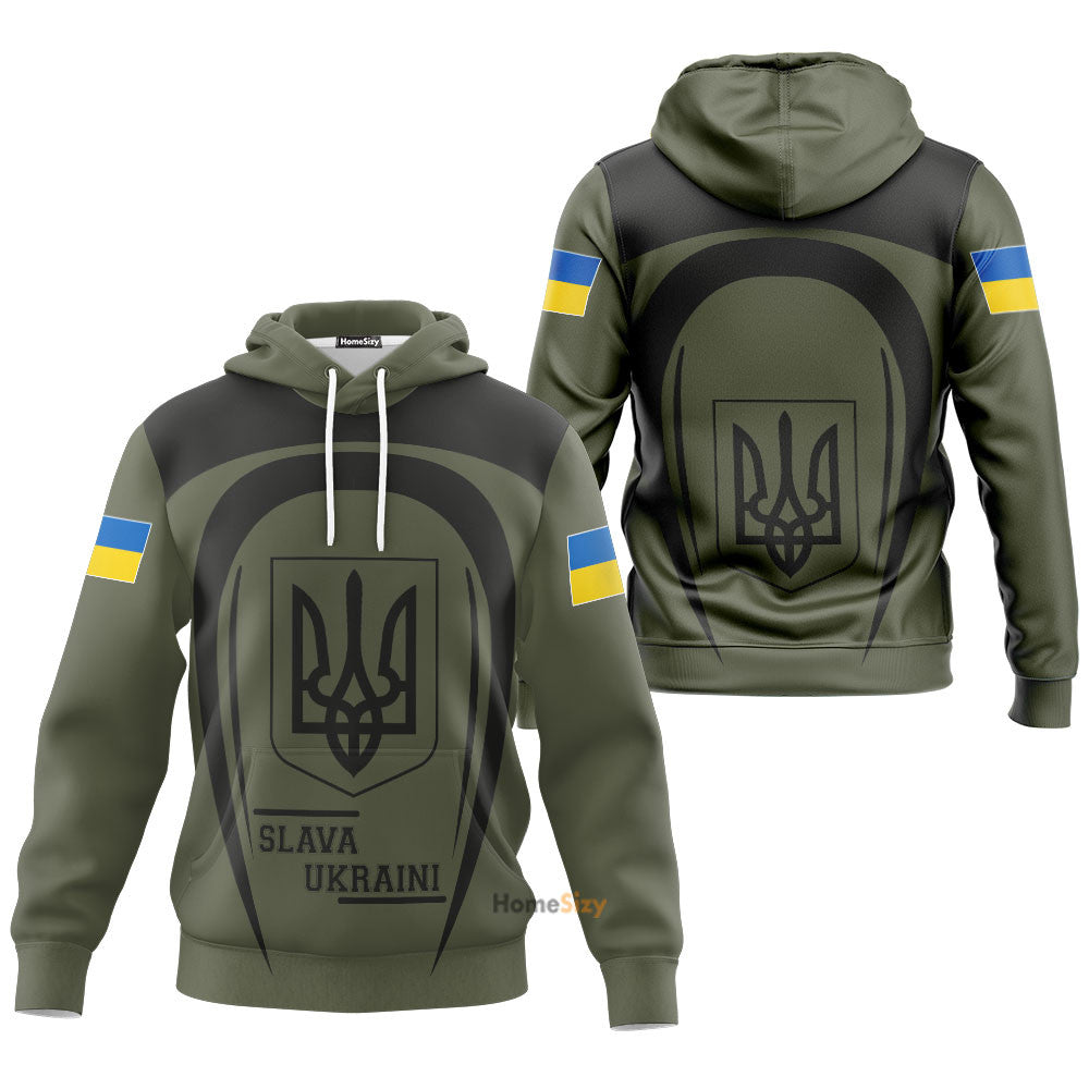 Personalized Custom Name Slava Ukraini Ukraine Hoodie Ukraine Flag Trident Symbol Ukrainian Qt211404Hf - Image 3