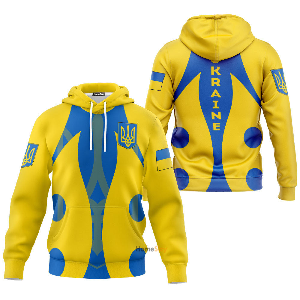 Ukraine Hoodie Patriotic Ukrainian Flag With Trident Support Ukraine Clothing Qt211234Hf - Image 3