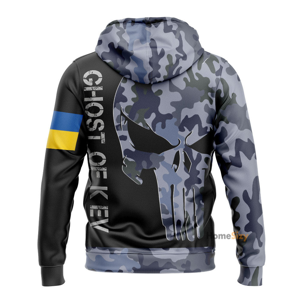 Stand With Ukraine Camo Hoodie Ghost Of Kiev Merch Qt210681Hf - Image 2