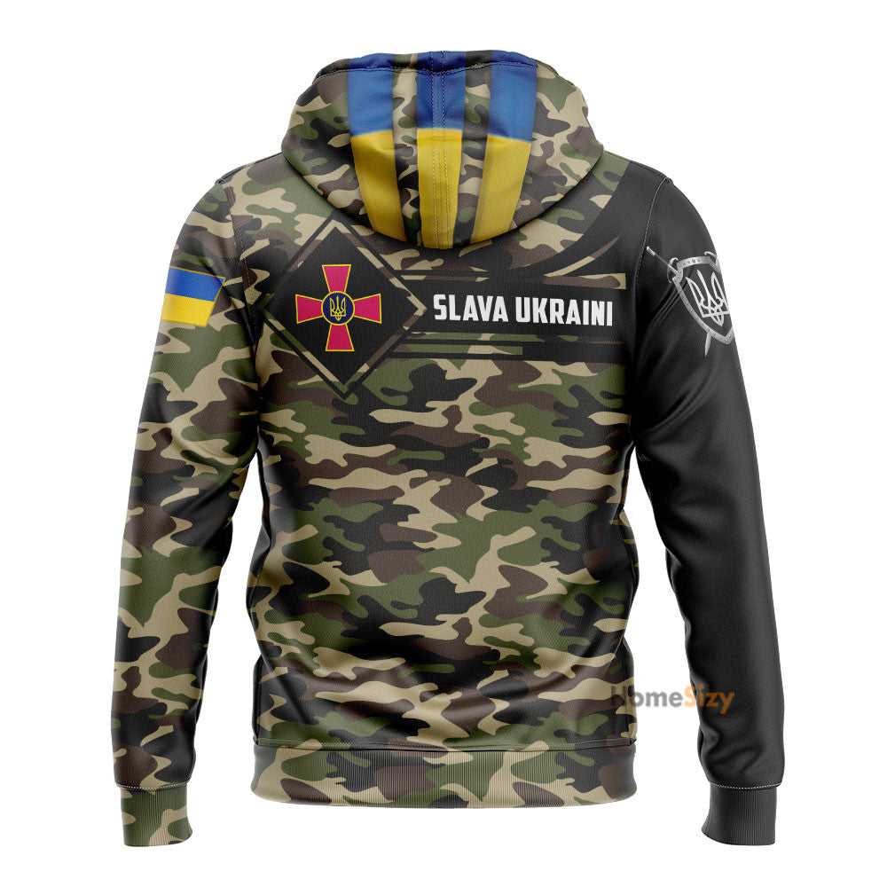 Personalized Custom Name Army Ukraine Slava Ukraini Hoodie Camouflage Clothing Gift Qt307151 - Image 2