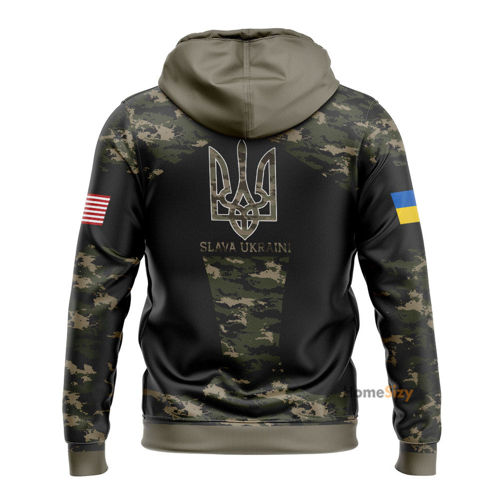 Usa Stand With Ukraine Slava Ukraini Camo Hoodie American Support Ukraine Merch Men Qt301107Hg - Image 2