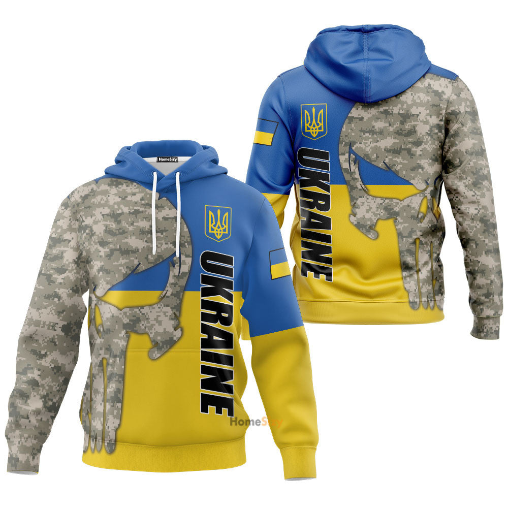 Ukraine Flag Camo Hoodie Support Military I Stand With Ukraine Clothing Qt206097Hf - Image 3