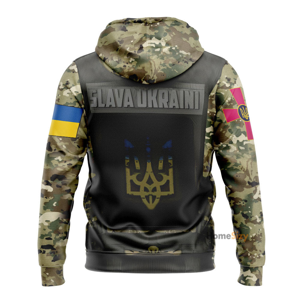 Personalized Custom Name Ukraine Army Camouflage Hoodie Qt209170 - Image 2
