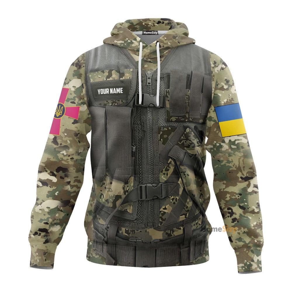 Personalized Custom Name Ukraine Army Camouflage Hoodie Qt209170