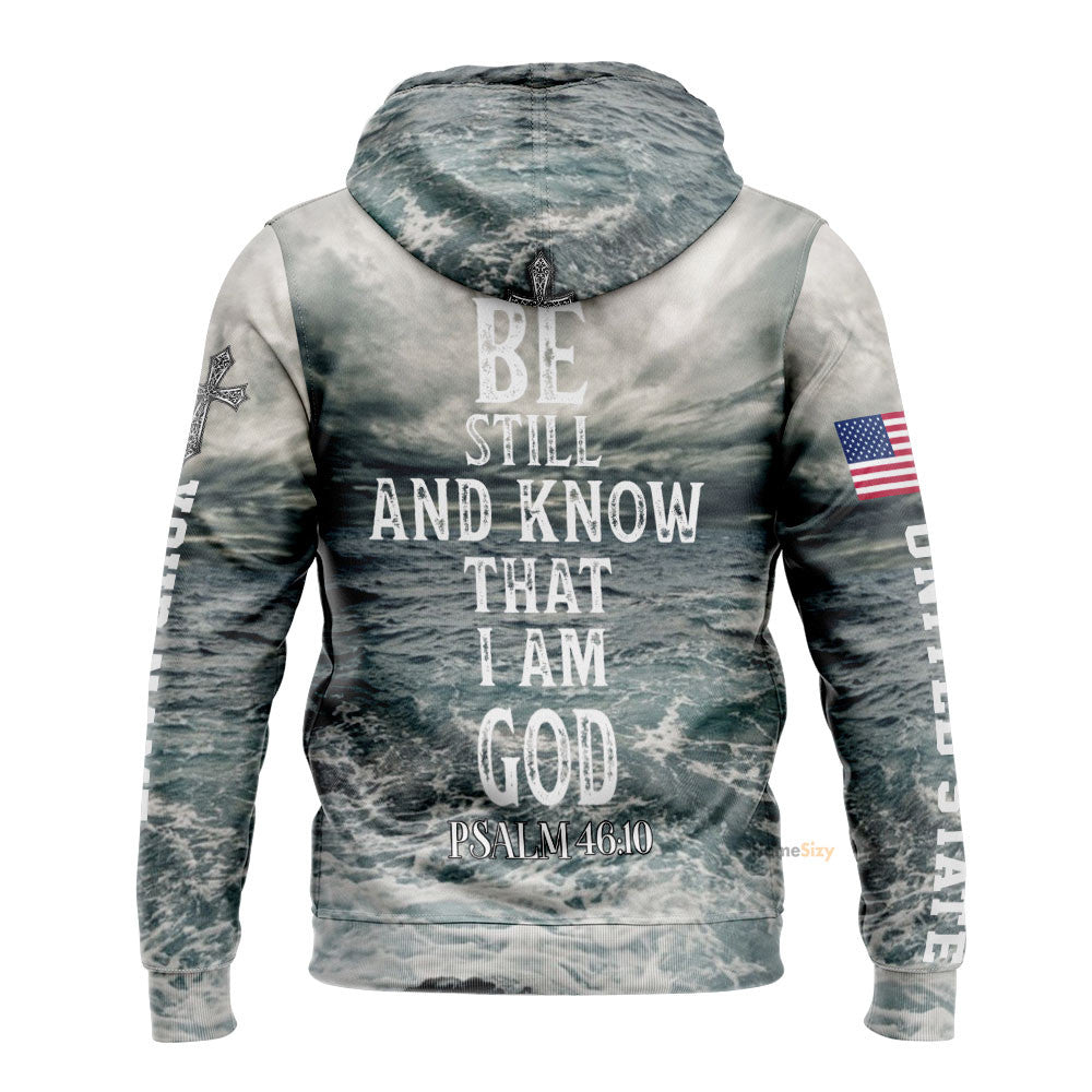 Personalized Custom Name Be Still And Know That I Am God Jesus Hoodie Pnf111004Hg - Image 2