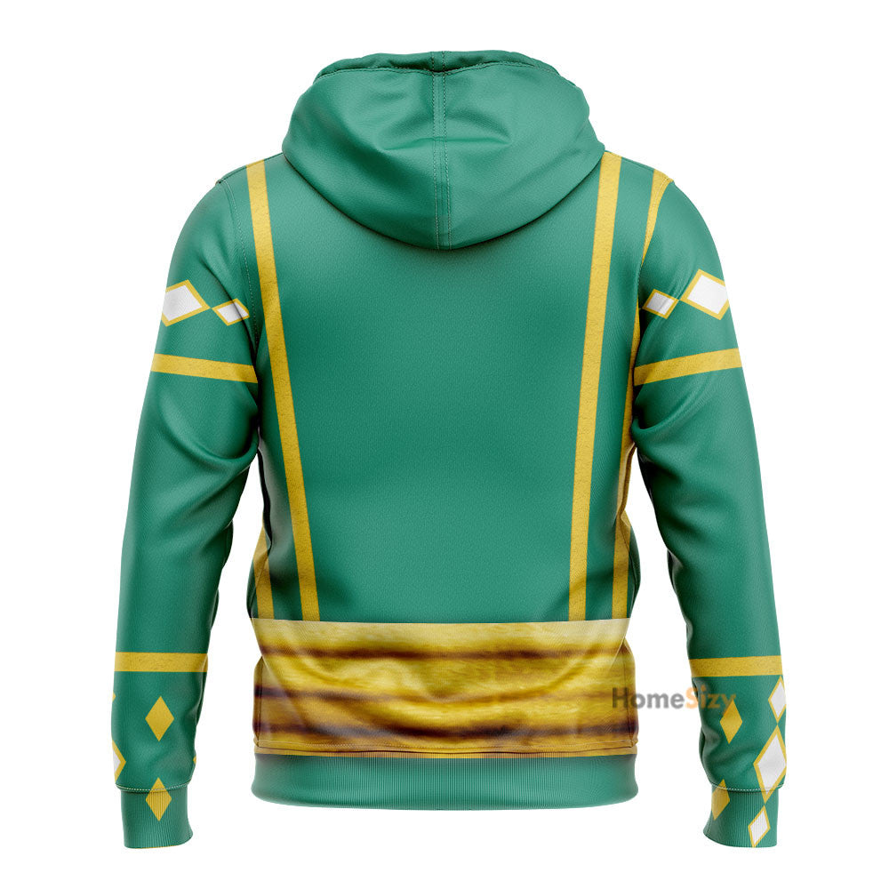 Green Ninja Mighty Morphin Power Rangers - Cosplay Costume 3D Hoodie Qt209362 - Image 2