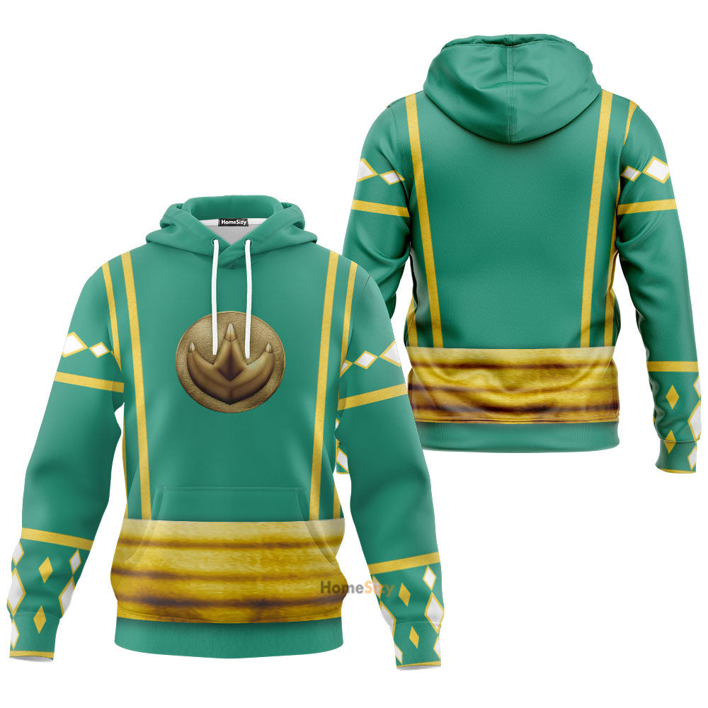 Green Ninja Mighty Morphin Power Rangers - Cosplay Costume 3D Hoodie Qt209362 - Image 3