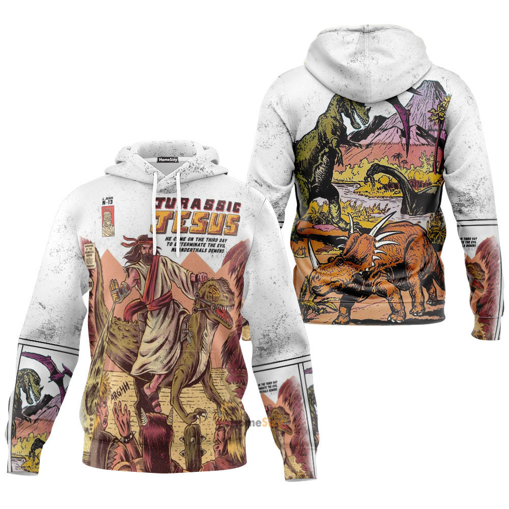 Jurrasic Jesus - Custom 3D Hoodie Qt302177 - Image 3