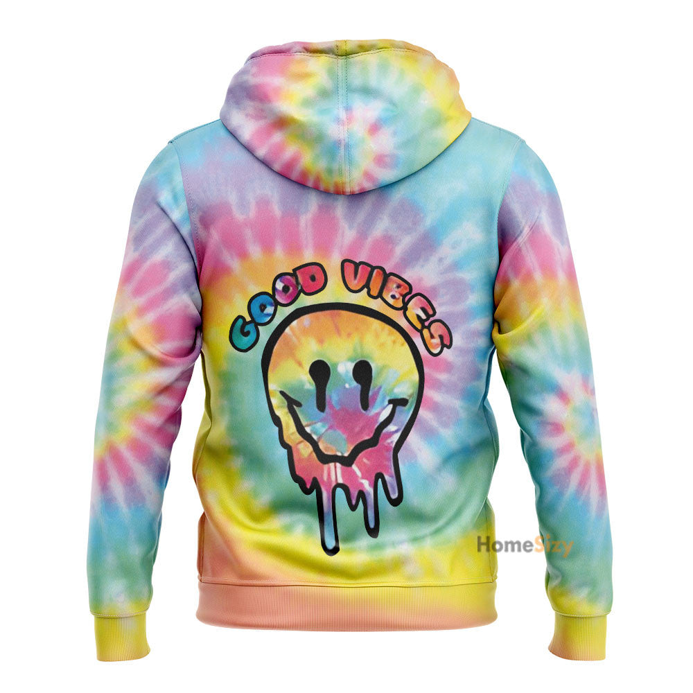 Good Vibes Smiley Face Custom Hoodie Qt210396Hf - Image 3