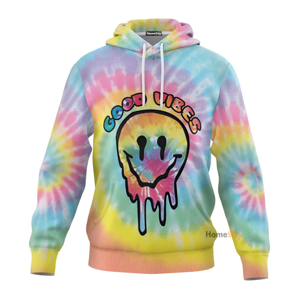 Good Vibes Smiley Face Custom Hoodie Qt210396Hf
