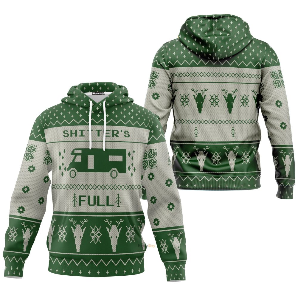 Shitters Full Ugly Sweater Best Gift For Christmas Xmas Green Hoodie Qt211329Hg - Image 3