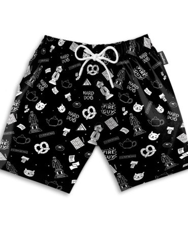 The Office Movie B&W Pattern Funny Cosplay Costume - Beach Shorts
