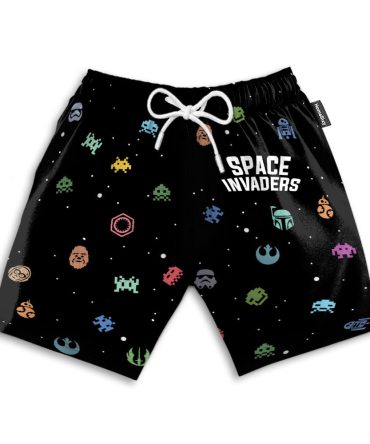 Space Invaders Video Game Funny Cosplay Costume - Beach Shorts