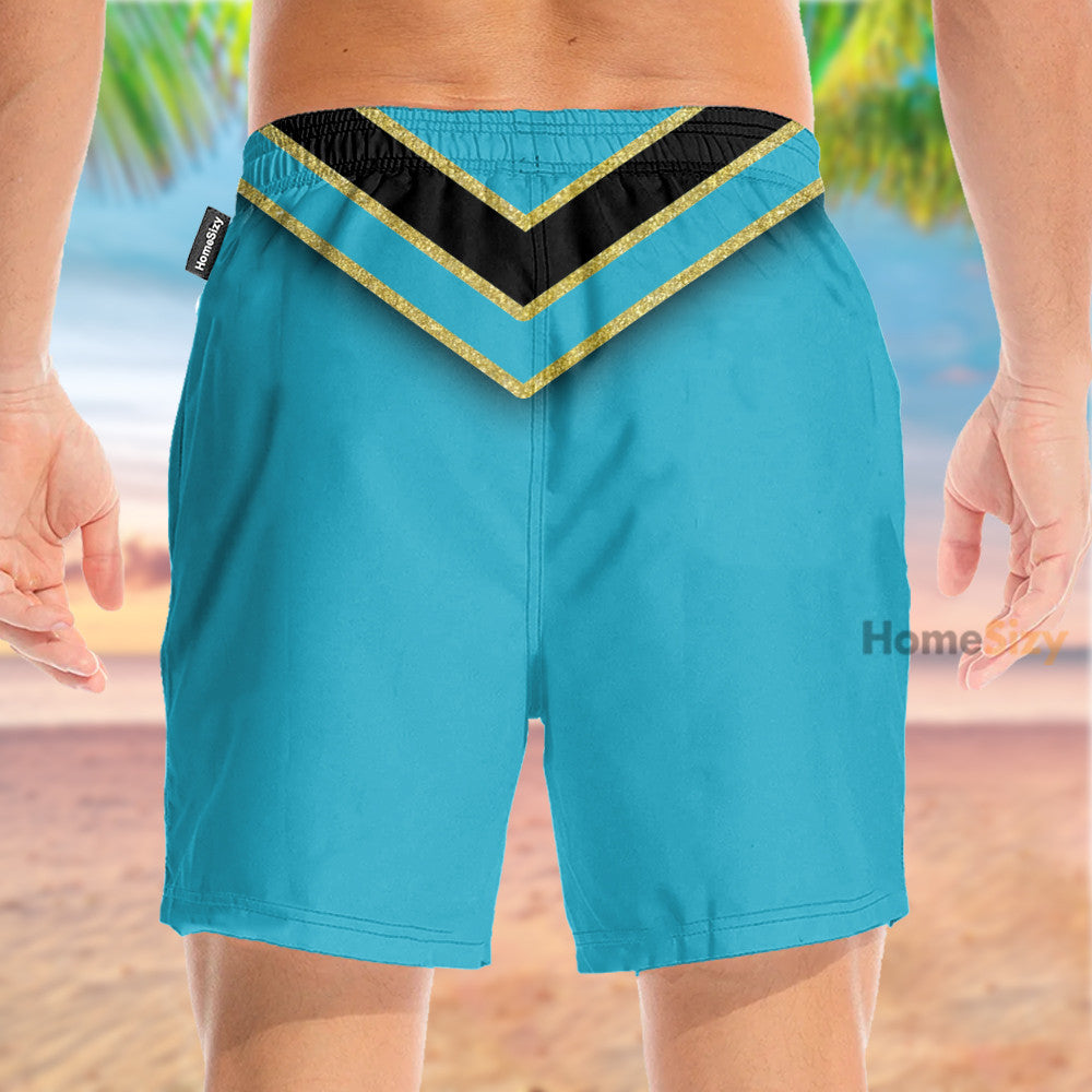 Power Rangers Mystic Force Blue Funny Cosplay Costume - Beach Shorts - Image 3
