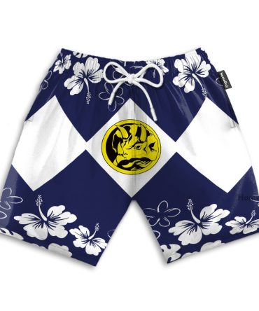 Mighty Morphin Power Ranger Blue Funny Cosplay Costume - Beach Shorts