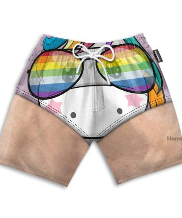 Rainbow Unicorn Swimming Trunks Funny Cosplay Costume - Beach Shorts
