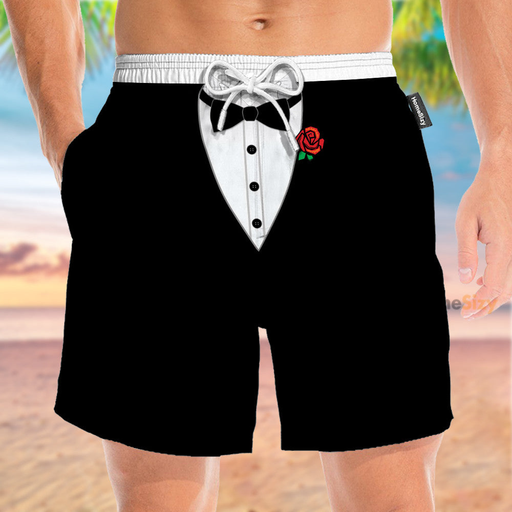 Tuxedo Funny Cosplay Costume - Beach Shorts - Image 2