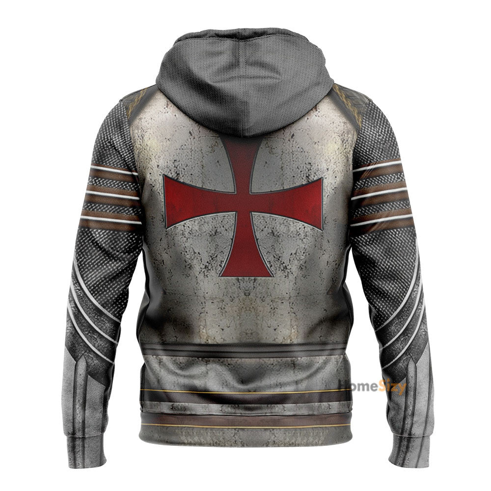 Knight Templar - 3D Zip Hoodies Tshirt Sweatshirt - Image 2