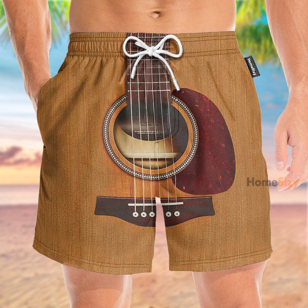 Acoustic Guitar Funny Cosplay Costume - Beach Shorts - Image 2