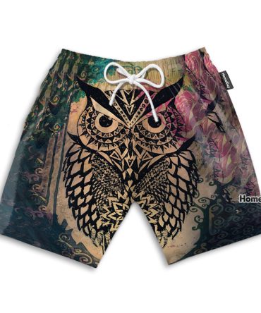 Mandala Owls Tattoo Skin Cosplay Costume - Beach Shorts
